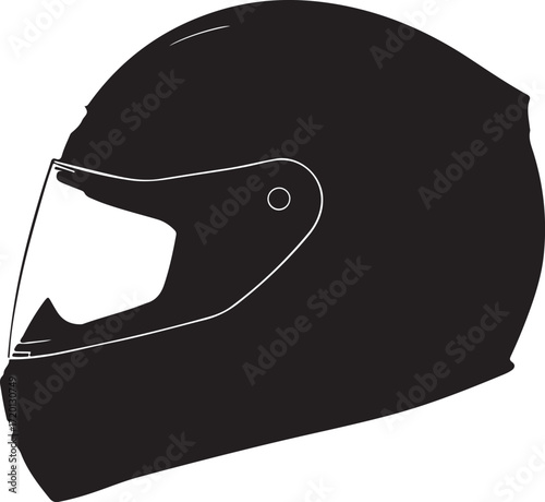 motorcycle helmet silhouette on white background