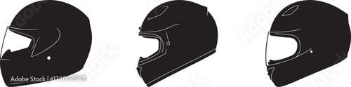 motorcycle helmet silhouette on white background