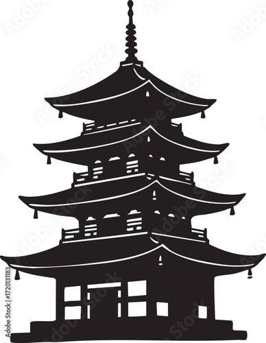 pagoda tower traditional Asian architecture