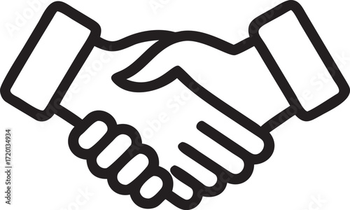 Simple handshake icon representing agreement partnership trust collaboration business deal