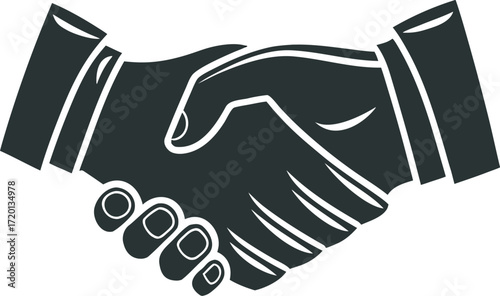 Symbolic handshake image representing agreement partnership business collaboration trust