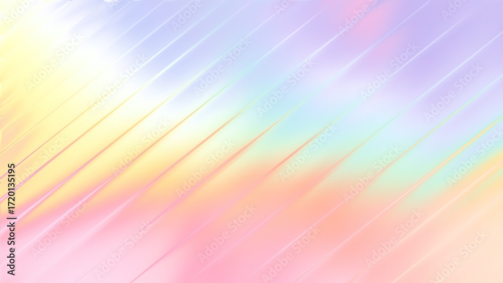 Obraz premium Yellow Pink Purple And Green Diagonal Stripes Abstract Background With Soft Gradient pastel