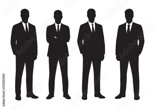 Silhouettes of Business Professionals in Suits