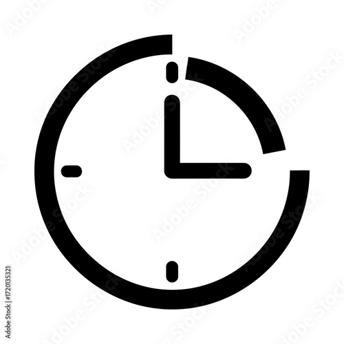 Clock icon silhouette vector illustration