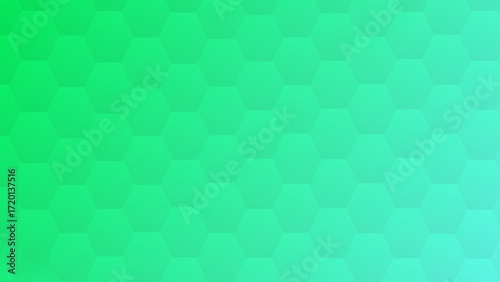 Gradient Hexagon Pattern. Abstract Green Blue Geometric Background