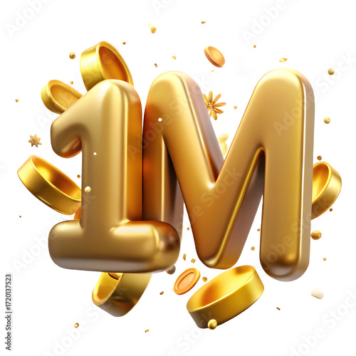 Celebrating 1M Follower or Subscriber 3D 