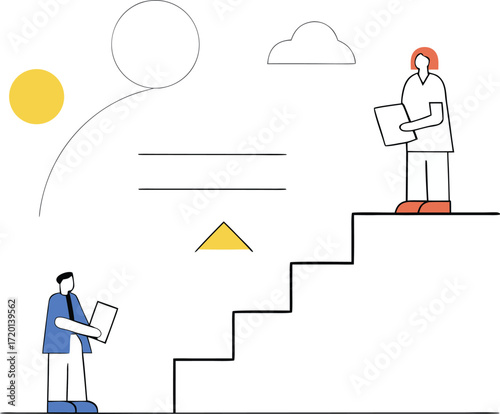 HR manager guiding employee career development path