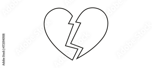 broken heart heartbreak sadness loss and emotional pain isolated 