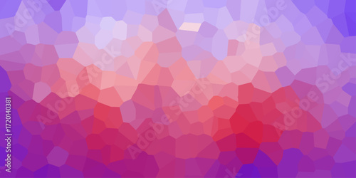Abstract geometric mosaic pattern gradient background in purple pink and red hues with irregular polygon shapes