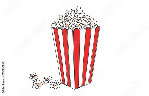 Illustration of a popcorn bucket perfect for movie nights, cinema, or snackthemed designs a classic and delicious treat for your projects