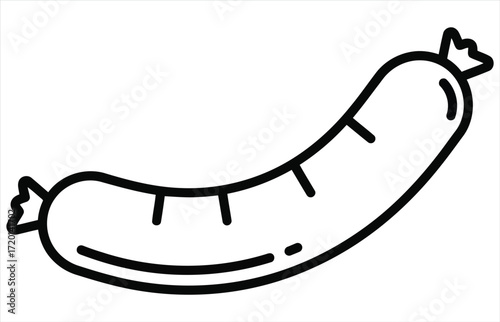 Vector art of sausage in line art style grilled sausage meat product food and ingredient concept culinary and cooking theme vector illustration for menu