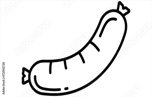 Vector art of a sausage illustration, perfect for foodrelated designs, barbecue themes, or culinary projects, showcasing a classic and savory meat product in a simple style