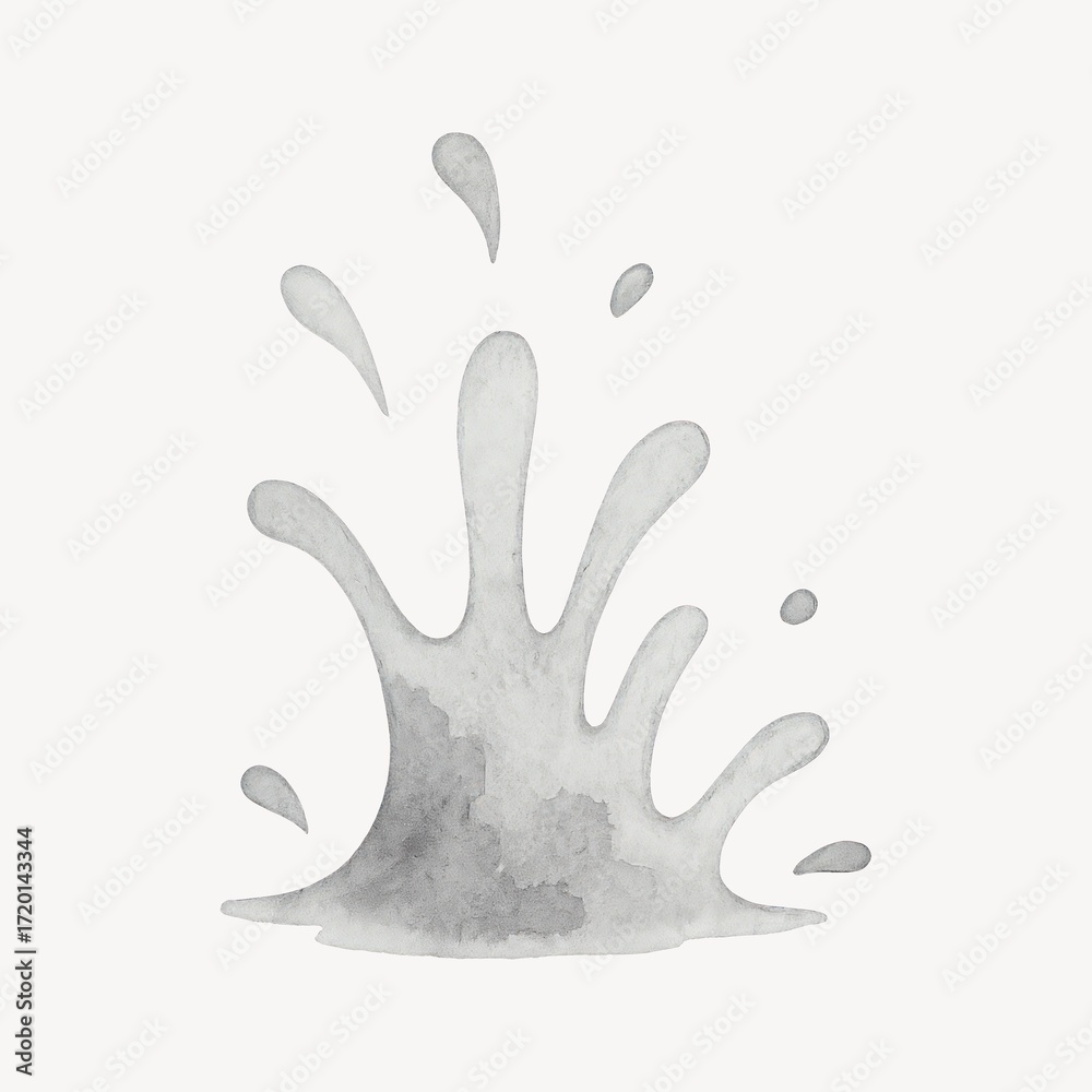 Fototapeta premium Artistic gray watercolor splash.
