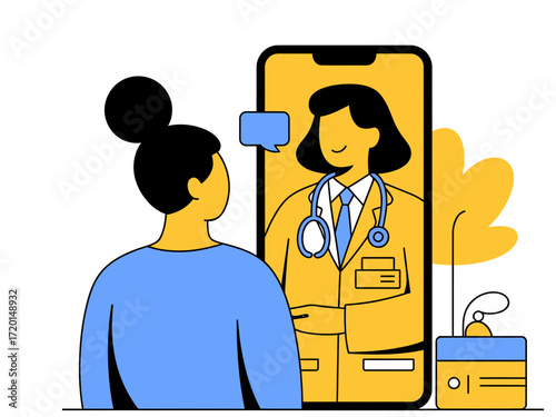 Virtual doctor visit on mobile for convenient healthcare access, telemedicine consultation, modern medical technology, and remote patient care solutions