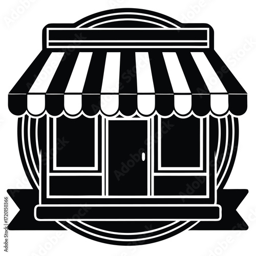 e commerce storefront icon on white background