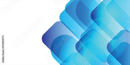 Abstract blue geometric square shape vector background. Modern futuristic squares geometric overlap layer pattern.