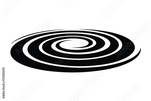 Black and white swirling spiral vortex design