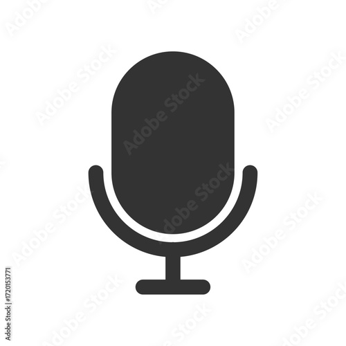 Microphone icons representing audio recording, voice communication, podcasting, broadcasting, music, and media technology
