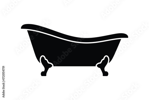 Classic clawfoot bathtub silhouette icon