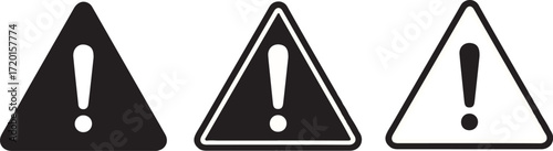warning danger icon. Caution alarm alert set, triangle warn sign , attention vector icon. Warning icons. Caution alarm sign set. Danger signs. Warning attention icons.