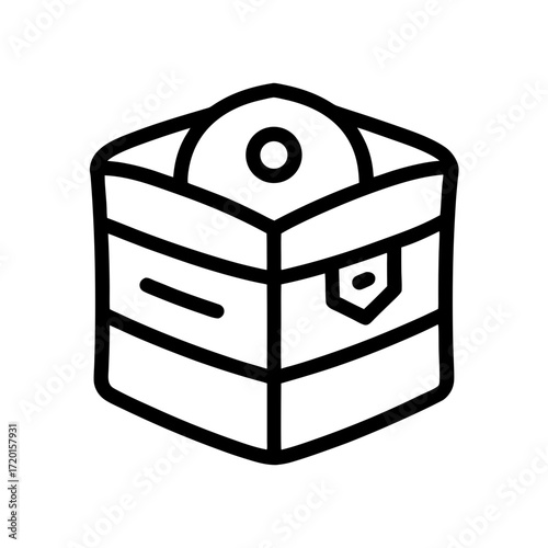 abdomen guard box icon vector art illustration.