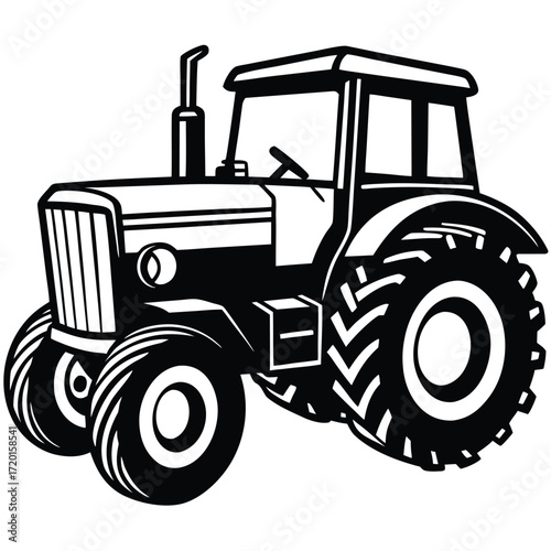 tractor on white background