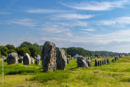 Standing stones (or menhirs) in Carnac, Morbihan, Brittany, France
