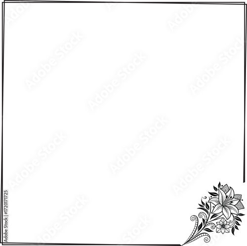 frame for text with flowers