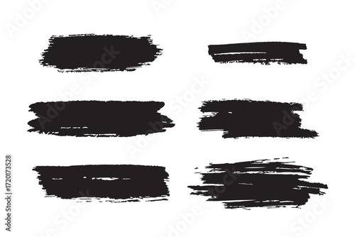 Collection of hand drawn ink brush strokes and textures