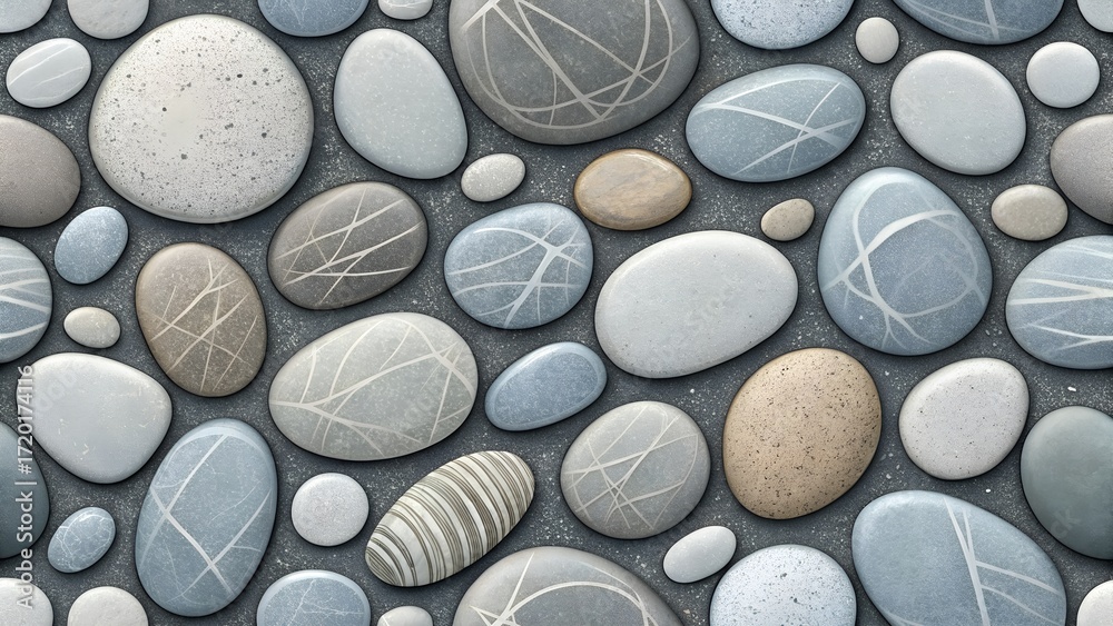 smooth pebble stone seamless pattern