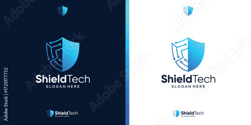 ShieldTech logo contrasts on dark  light