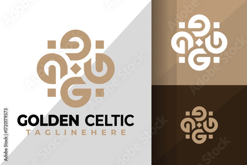 Ambigram Letter G Celtic logo vector design. Abstract emblem, designs concept, logos, logotype element for template