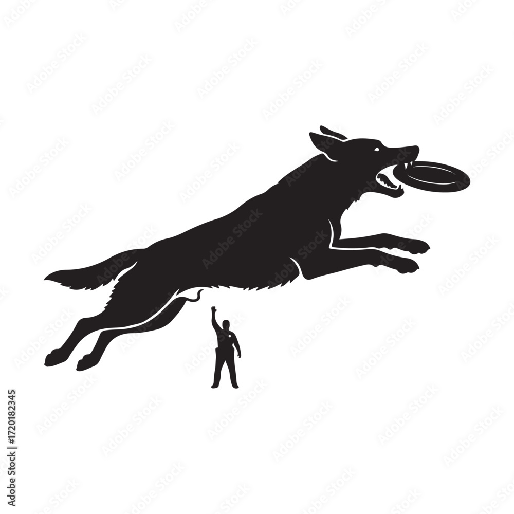 Obraz premium Dog, Dogs, Dog isolated, Dog and cat, Happy dog, Dog icon, Dog silhouette