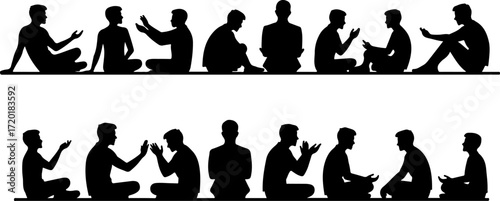 People Talking and Discussion Silhouette Collection Bundle
