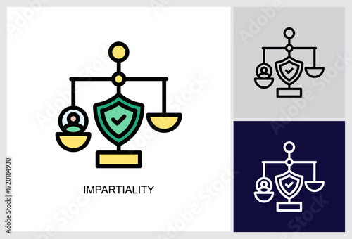 Impartiality icon Multi Style Vector Illustration 