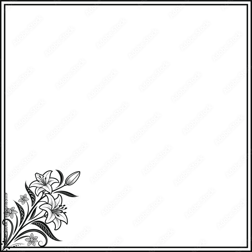 Obraz premium frame with flowers