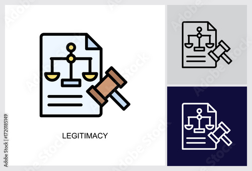 Legitimacy icon Multi Style Vector Illustration 
