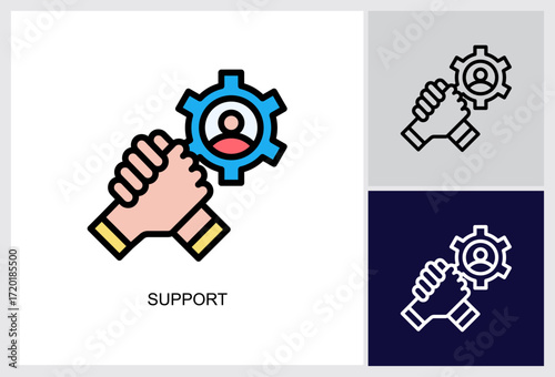Support icon Multi Style Vector Illustration 