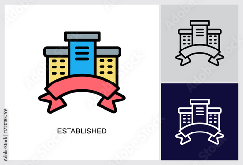 Established icon Multi Style Vector Illustration 