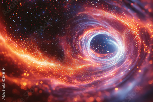 Black hole at galaxy center.
