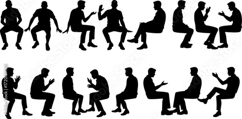 People Talking and Discussion Silhouette Collection Bundle