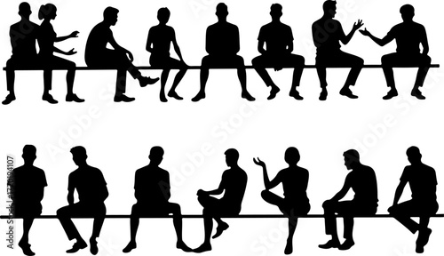 People Talking and Discussion Silhouette Collection Bundle