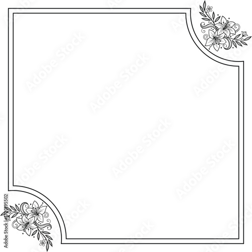 frame for text with flowers