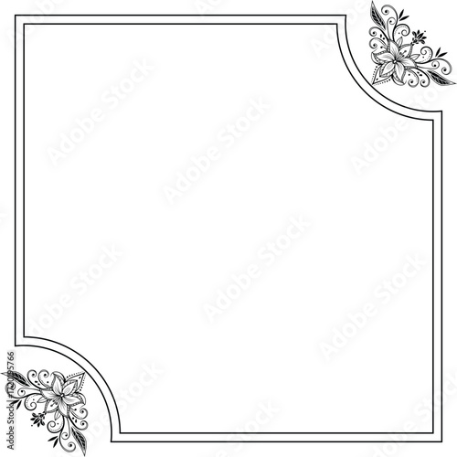 frame for text with flowers