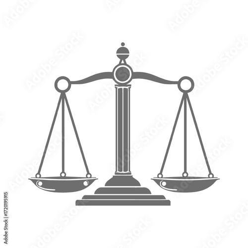 Scales of Justice Symbol of Law and Fairness icon illustration