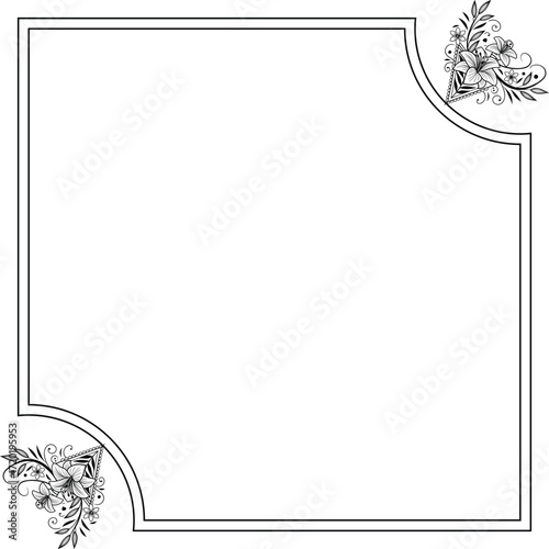 vector frame for text with flowers