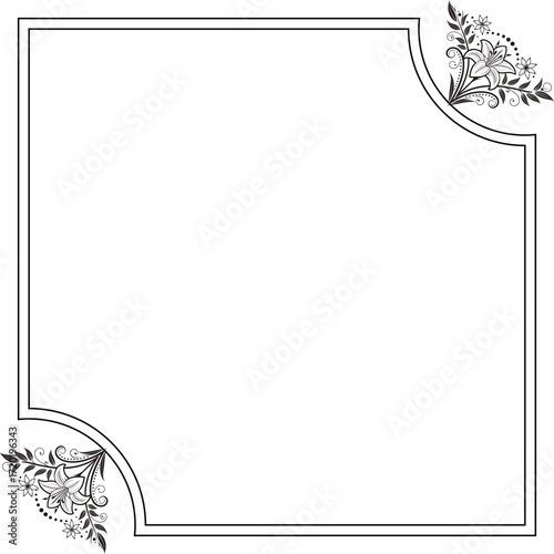 frame for text with flowers