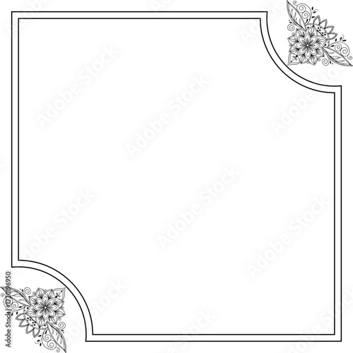 vector frame for text with flowers