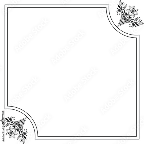 frame for text with flowers