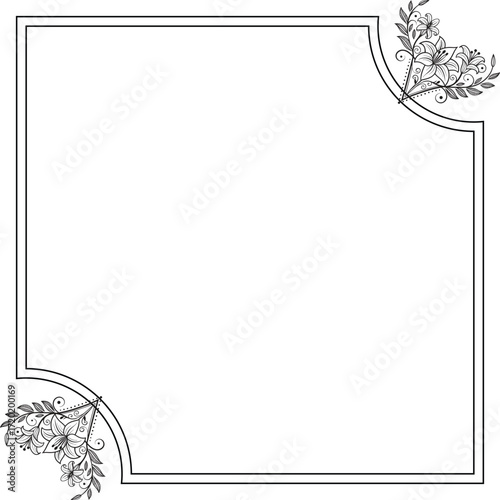 frame for text with flowers